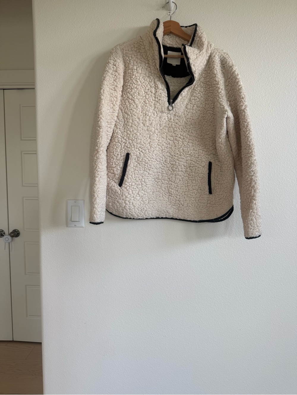 Thread & Supply | Cozy Ivory Sherpa Quarter-Zip Pullover